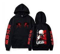 kewing Tokyo Ghoul Anime Hoodie Pullover Sweatshirt Kaneki Ken Graphic Printed Tops Casual Hip Hop Streetwear