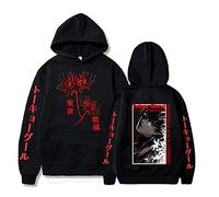 kewing Tokyo Ghoul Anime Hoodie Pullover Sweatshirt Kaneki Ken Graphic Printed Tops Casual Hip Hop Streetwear