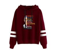 kewing Women Belong in All Places Where Decisions are Being Made Ruth Bader Ginsburg RBG Hoodie Sweatshirt Long Sleeve Shirt Red Wine