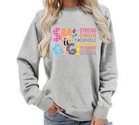 kewing Women's Vintage Fall Sweatshirt She is Gigi Lettered Print O Neck Sweater Casual Long Sleeves Pullover Outfits Tops