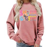 kewing Women's Vintage Fall Sweatshirt She is Gigi Lettered Print O Neck Sweater Casual Long Sleeves Pullover Outfits Tops