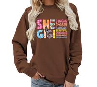 kewing Women's Vintage Fall Sweatshirt She is Gigi Lettered Print O Neck Sweater Casual Long Sleeves Pullover Outfits Tops