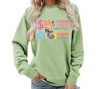 kewing Women's Vintage Fall Sweatshirt She is Gigi Lettered Print O Neck Sweater Casual Long Sleeves Pullover Outfits Tops