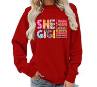 kewing Women's Vintage Fall Sweatshirt She is Gigi Lettered Print O Neck Sweater Casual Long Sleeves Pullover Outfits Tops