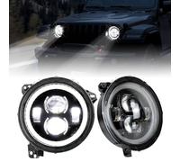 KEWISAUTO 9 Inch LED Headlights for Wrangler JL Gladiator JT 18-23, High Low Beam Headlight with Daytime Running Lights for Jeep Wrangler JL/Gladiator JT 2018-2023 (2PCS，Adjustable Screw)