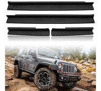 KEWISAUTO Door Sill Guards Protectors for Jeep Wrangler JK Unlimited JKU 2007-2018, Front Rear Door Entry Guards Protectors Scuff Plate Kit for Jeep Wrangler JK 2007-2018 Accessories (4PCS)
