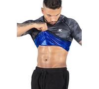 Kewlioo Sauna Shirt for Men - Heat Trapping Sweat Vest, Sauna Suit For Men, Compression Workout Sweat Suit for Gym, Workouts, Gray Camo, S