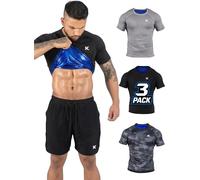 Kewlioo - Sauna shirt men sweat vest heat trapping sauna suit for men compression suit for gym workouts, various, XXXL