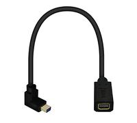 Kework 12 Inch Mini DisplayPort 8K Extension Cable, 90 Degree Up Angle Mini DP Male to Mini DP Female Extender Ultra HD Cable, 1.4 Version Mini DisplayPort Extension Adapter Cord, 8K@60HZ