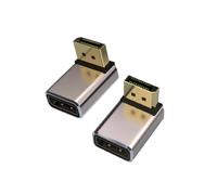 Kework DisplayPort 8K@60Hz Coupler, DisplayPort 1.4 Version Male to Female Extension Adapter Extender Connector, 90 Degree Up + Down Angle, 2 Pack, Aluminum Alloy, 24K Gold-Plate