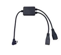 Kework Micro USB 5 Pin Splitter, 30cm Right Angle Micro USB Splitter Cable, 2 Ports Micro USB Hub 1 Male to 2 Female Extension Splitter Y Type Cable (Right Angle)