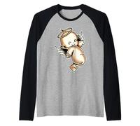 Kewpie Baby Angel Cherub Halo Raglan Baseball Tee