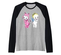 Kewpie Baby Angel Devil Cherubs Raglan Baseball Tee