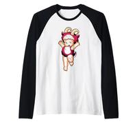 Kewpie Baby Aries Zodiac Ram Raglan Baseball Tee