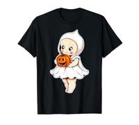 Kewpie Baby Ghost Pumpkin Jack-o-Lantern Value Graphic T-Shirt, Men, Black, S