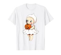 Kewpie Baby Ghost Pumpkin Jack-o-Lantern Value Graphic T-Shirt, Men, White, S
