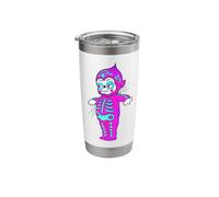 Kewpie Baby Skeleton Skull Spooky Spiderweb Day of the Dead Stainless Steel Insulated Tumbler
