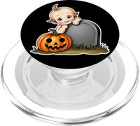 Kewpie Baby Spooky Grave Pumpkin Chibi PopSockets PopGrip for MagSafe