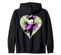Kewpie Baby Vampire Bat Spiderweb Heart Zip Hoodie