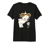 Kewpie Baby x Aries Zodiac Ram Flower Premium T-Shirt