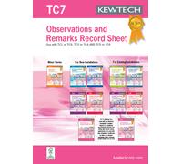 Kewtech TC7 Observation Record Sheet 40pgs