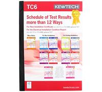 KEWTECH TEST RESULTS BOOK, BOARDS OVER 12 WAYS // TEST RESULTS BOOK, BOARDS OVER 12 WAYS; Accessory Type:Test Report Book; For Use With:Electrical testing equipment; P (TC6)