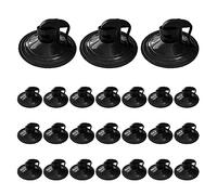 Kewucn 24 PCS Car Glass Windshield Sunshade Suction Cups, Powerful Pull Ring Dovetail Sucker Hooks, Multifunctional Mini PVC Adsorption Holder for Windows, Visor, Kitchen, Bathroom (Black-1.5inch)