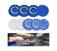 Kewucn 9PCS Car Polisher Pad, 5 to 6 Inches Car Orbital Microfiber Bonnet Polishing Buffing Pad Cover, Universal Auto Cleaning Waxers Kit- 4 Microfiber, 3 Coral Fleece, 2 Woolen (5-6 Inches)