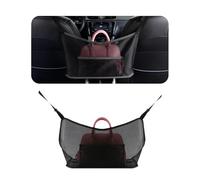 Kewucn Car Net Pocket Handbag Holder, Auto Mesh Bag Organizer Between Two Front Seats, Large Capacity Seats Back Storage Purse Holder, Backseat Pet Kid Barrier Car Accessories (Black)