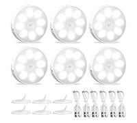 KEWUZY Motion Sensor Lights Indoor, 6 Pack LED Night Light, Night Light Stick on Wall, 3 Modes Auto/On/Off, USB Rechargeable, for Cabinet, Stairs, Hallway, Garage, Closet