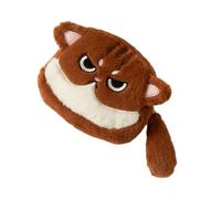 KEXIAO Cats Shaped Coin Purse,Plush Coin Pouches, Lovely Wallet with Zippers,Small Change Purse for Women Portable Cosmetic Bag, Dark Brown White, as show