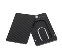 KEXIAO - Compact carbon fiber wallet for men with security, Black/White, 10.5x6.7x1cm