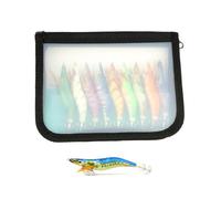 KEXIAO Glowing in The Darks Shrimp Lures Bag Durability ABS Fishing Baits Pouches for Night Fishing and Saltwater