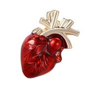 KEXIAO Human Body Organ Brooch Fashionable Alloy Heart Lapel Pin Accessory for Women and Girls Fashion Clothing Jewelry