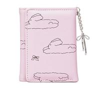 KEXIAO Korean Styles Bowknot Rabbits Wallet for Women PU Leather Short Wallets Purse Coin Holder and Multiple Card Slots, Pink, 10.5x8.5cm, Pink, 10.5x8.5cm