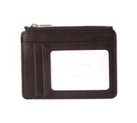KEXIAO PU Leather Blocking Coin Purse Zippered Card Holder with Clear Window for Secure Information Protecting, Coffee Corlor, 9.5*11.8cm, Coffee Corlor, 9.5*11.8cm