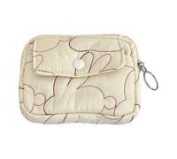 KEXIAO - Small Floral Coin Purse, Coin Purse, Coin Purse, Coin Purse, Coin Purse, Coin Purse with Korean Style, beige, 12x9x1.5cm