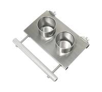 KEXIAO Stainless Steel Bird Feeders Double Bowl Feeding Watering Cup Perch Stand for Parrots Small Pet Cage Mounting Easy