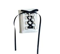 KEXIAO - Women Wallet Short Card Holder PU Leather Korean Style Coin Purse Silver, Black/White, 8.5x10.5cm