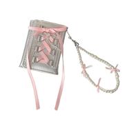 KEXIAO - Women Wallet Short Card Holder PU Leather Korean Style Coin Purse Silver Silver 8.5x10.5cm, metallic silver, 8.5x10.5cm