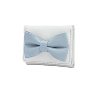 KEXIAO Womens Wallet with Card Holder Coin Purse Stylish Change Purse Sweet Bows Short Purse PU Leather Wallet for Trave, Blue, 11x8x2cm
