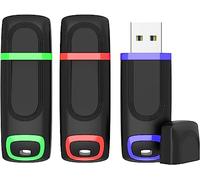 KEXIN 256 GB USB Stick 3.0 Memory Stick USB 3.0 Flash Drive USB Stick Cap Drive with LED Pen Drive Zip Stick for Computer, Tablet, TV, Car (Pack of 3, Green Red Blue, 256 GB)