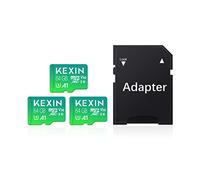 KEXIN 3 Pack Micro SD Card 64GB MicroSDXC with SD Adapter, A1, U3, V30, C10 Micro SD Memory Card TF Card 4K Full HD Video Recording for Camera, Smartphone, Monitor, Drone, Dash Cam, Gopro Green