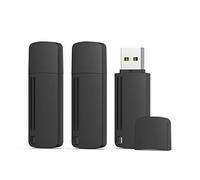 KEXIN 32GB USB Flash Drive 3Pack USB 2.0 Memory Stick 32 GB USB Stick with Cap Thumb Drives Pen Drive with LED Indicator (3 Pack, Black)