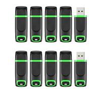 KEXIN 32GB USB Stick 10 Pack USB 2.0 Mini USB Memory Stick Pen Drive Thumb Drive Cap Design Data Storage Stick Zip Drive for Computer, Tablet, TV, Car (Green)