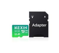 KEXIN 64GB MicroSDXC SD Card with SD Adapter, Micro SD Card A1, U3, V30, C10 Micro SD Memory Card TF Card 4K Full HD Video Recording for Camera, Smartphone, Switch, Drone, Dash Cam, Gopro Green