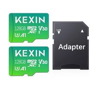 KEXIN Micro SD Card 128GB 2 Pack MicroSDXC Memory Card, 4K UHD Video, Urveillance Security Cam Action Camera Drone Professional, 100MB/s Micro SDXC UHS-I A1 Class 10 U3 128 GB Microsd Card