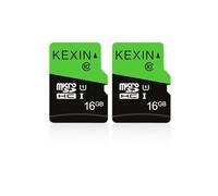 KEXIN Micro SD Card 16GB Pack of 2 MicroSDHC UHS-I Class 10 A1 U1, Mini SD Card with Adapter, Memory Card for Smartphone, Tablet, Camera