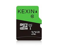 KEXIN Micro SD Card 32GB, MicroSDHC Memory Card UHS-I Up to 80MB/s Read, Class 10 C10 U1 TF Card for Camera, Smartphone, Security System, Drone, Tablet (Black Green)