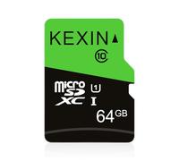 KEXIN Micro SD Card 64GB, MicroSDXC Memory Card UHS-3 Up to 85MB/s Read 30MB/s Write, Class 10 C10 U3 TF Card for Camera, Smartphone, Security System, Drone, Tablet (Black Green)